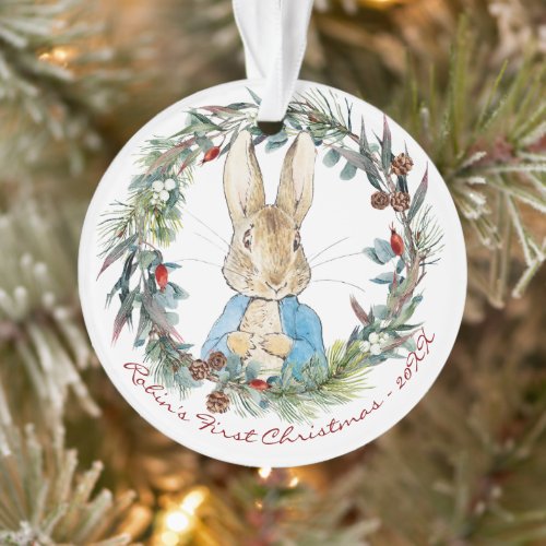 Peter the Rabbit Personalized First Christmas  Ornament