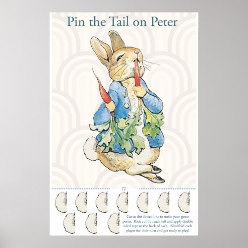 Peter the Rabbit Pin the Tail on the Bunny Game Poster