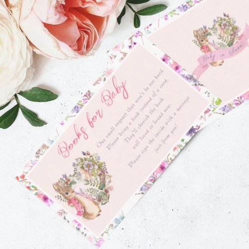 Peter the Rabbit Pink Floral Girl  Baby Shower  Enclosure Card