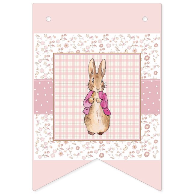 Peter the Rabbit Pink jacket Bunting Flags (First Flag)