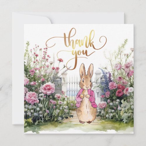 Peter the Rabbit Pink Jacket Garden  Thank You Card