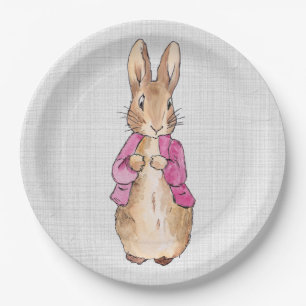 Peter the Rabbit Pink Jacket Gray Linen   Paper Plates