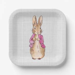 Peter the Rabbit Pink Jacket Gray Linen    Paper Plates