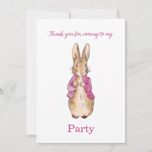 Peter the Rabbit Pink jacket Thank you Invitation