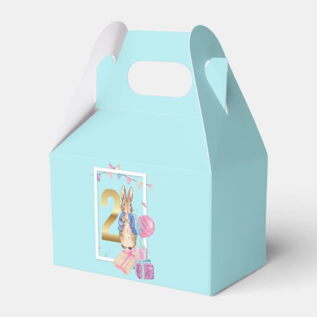 Peter the Rabbit Second Birthday Favor Boxes (Front Side)