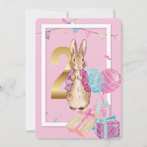 Peter the Rabbit Second Birthday Invitation