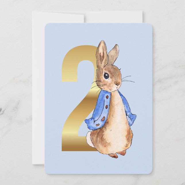 Peter the Rabbit Second Birthday Invitation (Front)