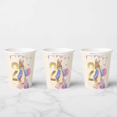 Peter the Rabbit Second Birthday Paper Cups