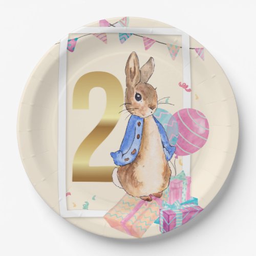 Peter the Rabbit Second Birthday Paper Plates