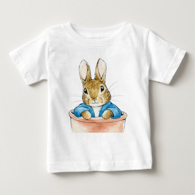 Peter the Rabbit Sitting in a Pot   Baby T-Shirt (Front)