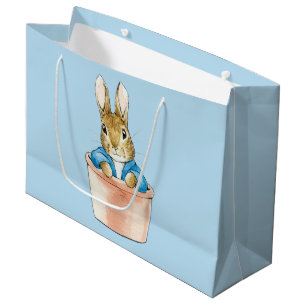 Peter the Rabbit Sitting in a Pot Large Gift Bag