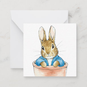 Peter the Rabbit Sitting in a Pot    Note Card