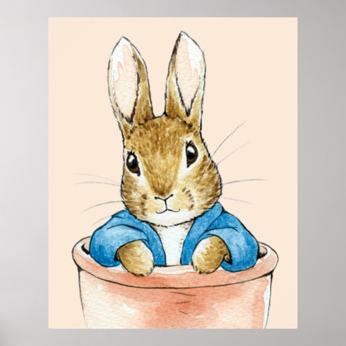 Peter the Rabbit Sitting in a Pot Poster