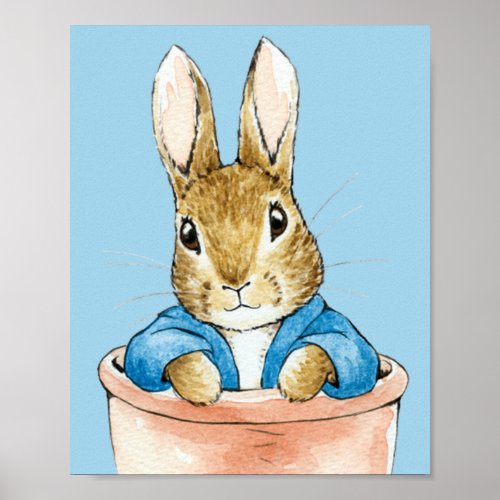 Peter the Rabbit Sitting in a Pot   Poster