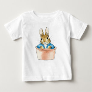 Peter the Rabbit Sitting in Plant Pot Baby T-Shirt
