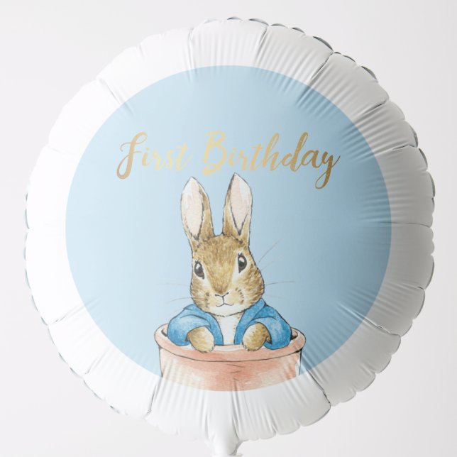 Peter the Rabbit Sitting in Plant Pot  Balloon (Front)