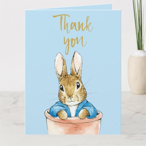 Peter the Rabbit Sitting in Plant Pot    Thank You Card