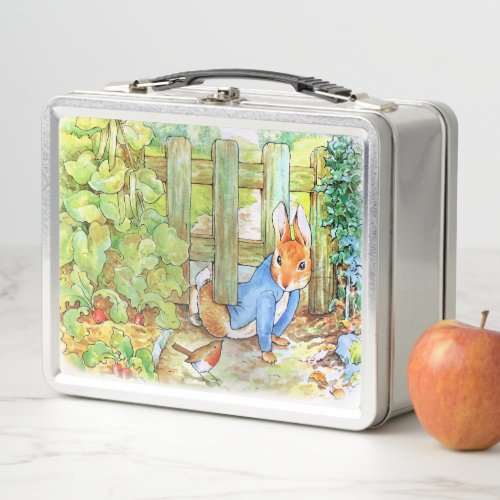 Peter the Rabbit Sneaking into Mc Gregors Garden  Metal Lunch Box