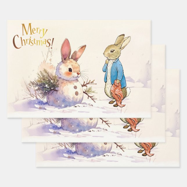 Peter the Rabbit & Snow Bunny Magic Wrapping Paper Sheets (Set)