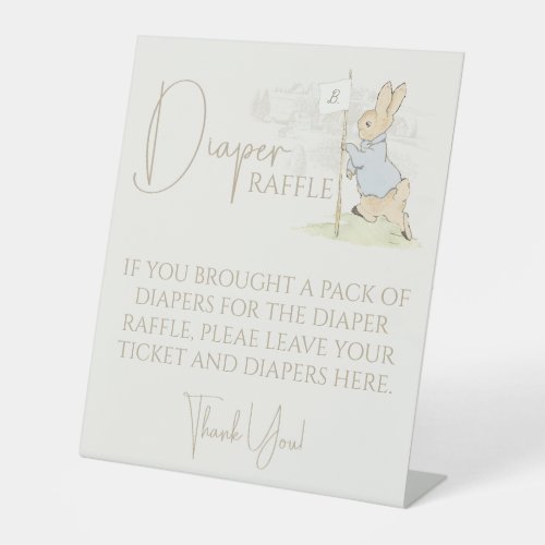 Peter the Rabbit Some Bunny Baby Diaper Raffle Pedestal Sign