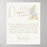Peter The Rabbit Some Bunny Baby Diaper Raffle  Poster at Zazzle
