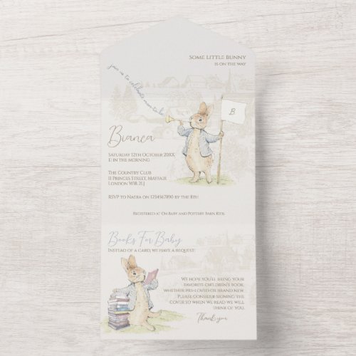 Peter the Rabbit Some Bunny Baby Shower All In One Invitation