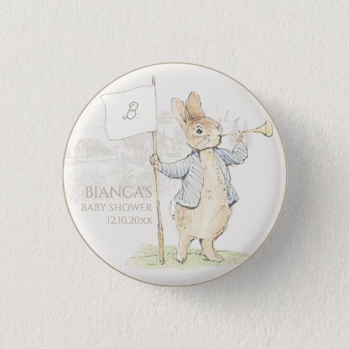 Peter the Rabbit Some Bunny Baby Shower Button