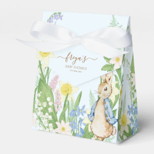 Peter the Rabbit Spring Blooms Blue Baby Shower Favor Boxes