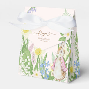Peter the Rabbit Spring Blooms Pink Baby Shower Favor Boxes