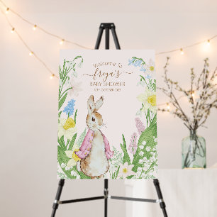 Peter the Rabbit Spring Blooms Pink Baby Shower Foam Board