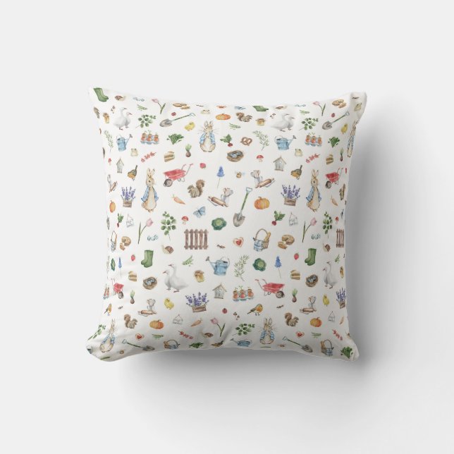 Peter the Rabbit Throw Pillow (Front)