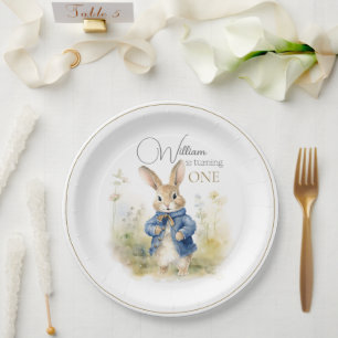Peter The Rabbit Watercolor Birthday Paper Plates