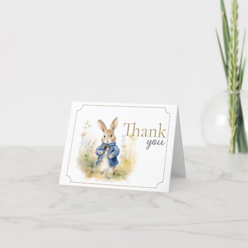 Peter The Rabbit Watercolor Birthday  Thank You Card
