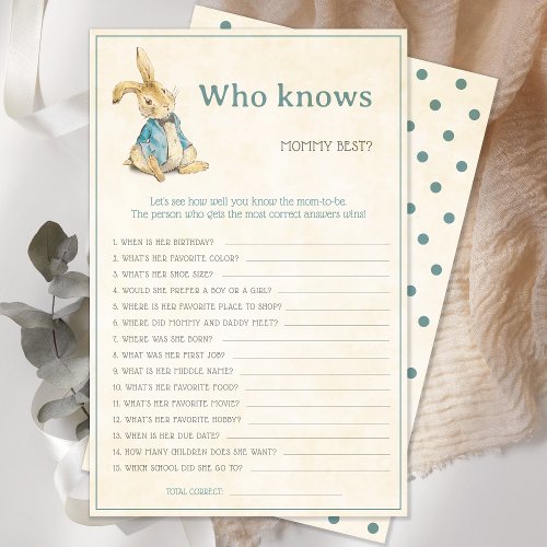 Peter The Rabbit Who Knows Mommy Best Vintage Game