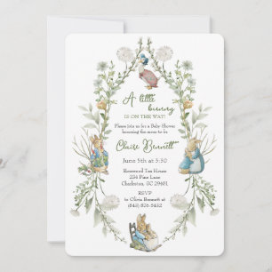 Peter the Rabbit Wildflower Baby Is On The Way QR  Invitation