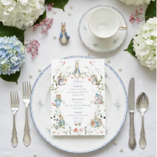 Peter the Rabbit Wildflower Baby Shower Menu