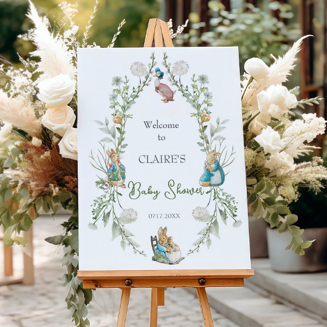 Peter the Rabbit Wildflower Baby Shower Welcome Foam Board (Creator Uploaded)