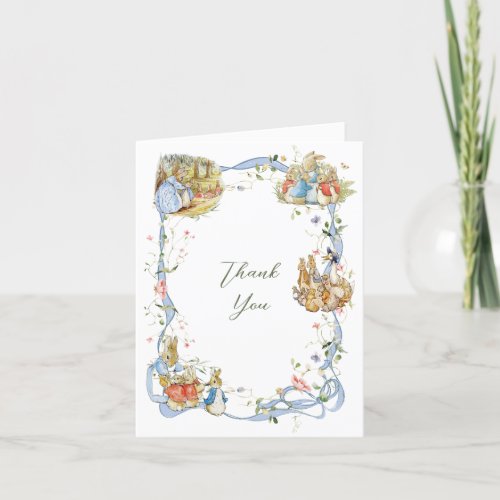 Peter the Rabbit Wildflower Ribbon Baby Shower  Thank You Card