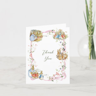 Peter the Rabbit Wildflower Ribbon Baby Shower  Thank You Card