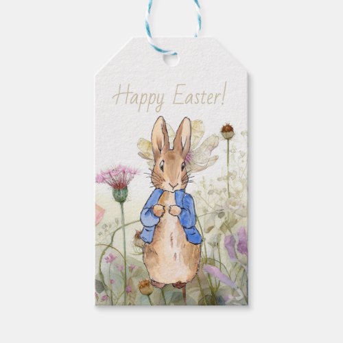 Peter the rabbit wildflowers Happy Easter Gift Tags