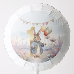 Peter the rabbit with balloons First birthday