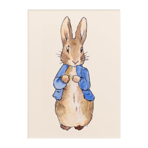 Peter the Rabbit with Beige background Acrylic Print