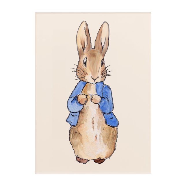Peter the Rabbit with Beige background Acrylic Print (Front)