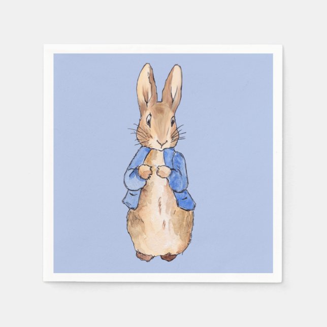 Peter the Rabbit with Blue Background  Napkins (Front)