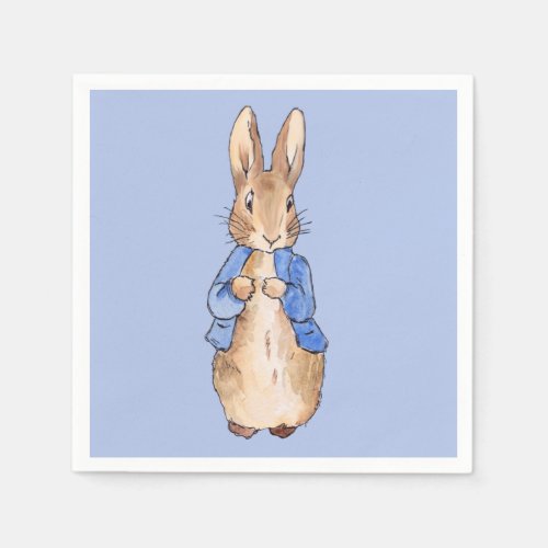 Peter the Rabbit with Blue Background  Napkins