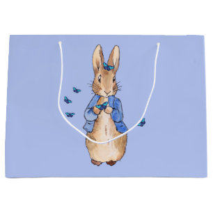 Peter the Rabbit with Blue Butterflies Large Gift Bag