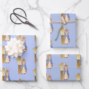 Peter the Rabbit with Blue Butterflies  Wrapping Paper Sheets