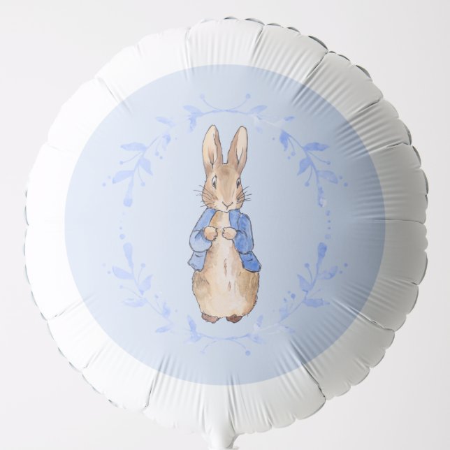 Peter the Rabbit with blue leaf wreath   Balloon (Front)
