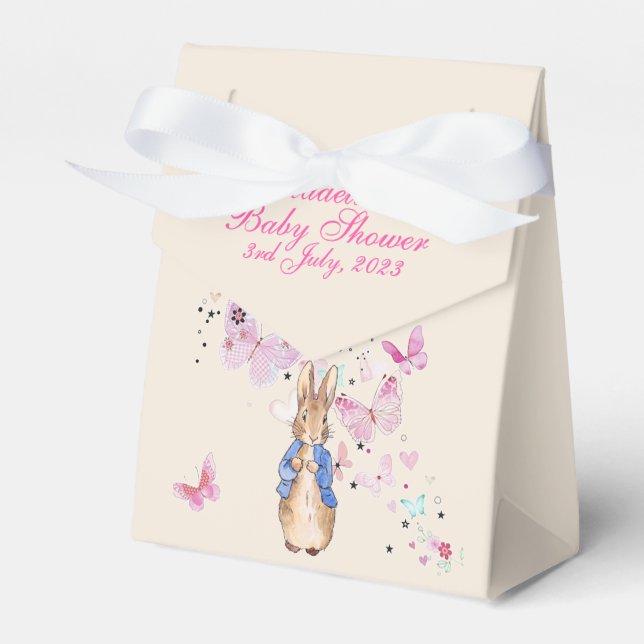 Peter the Rabbit with Butterflies and Balloons Favor Boxes (Front Side)