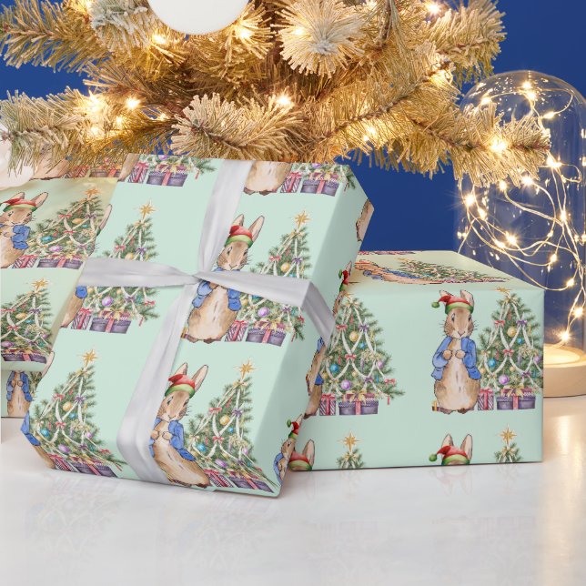Peter the Rabbit with Christmas tree Wrapping Paper (Holidays)